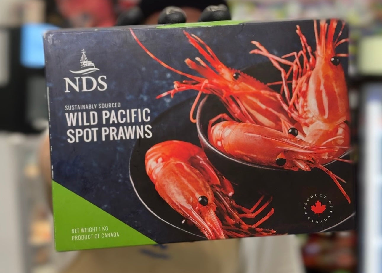 Premium Wild-Caught Spot Prawns – Frozen, Sweet & Tender (Jumbo, 2.2 lbs)